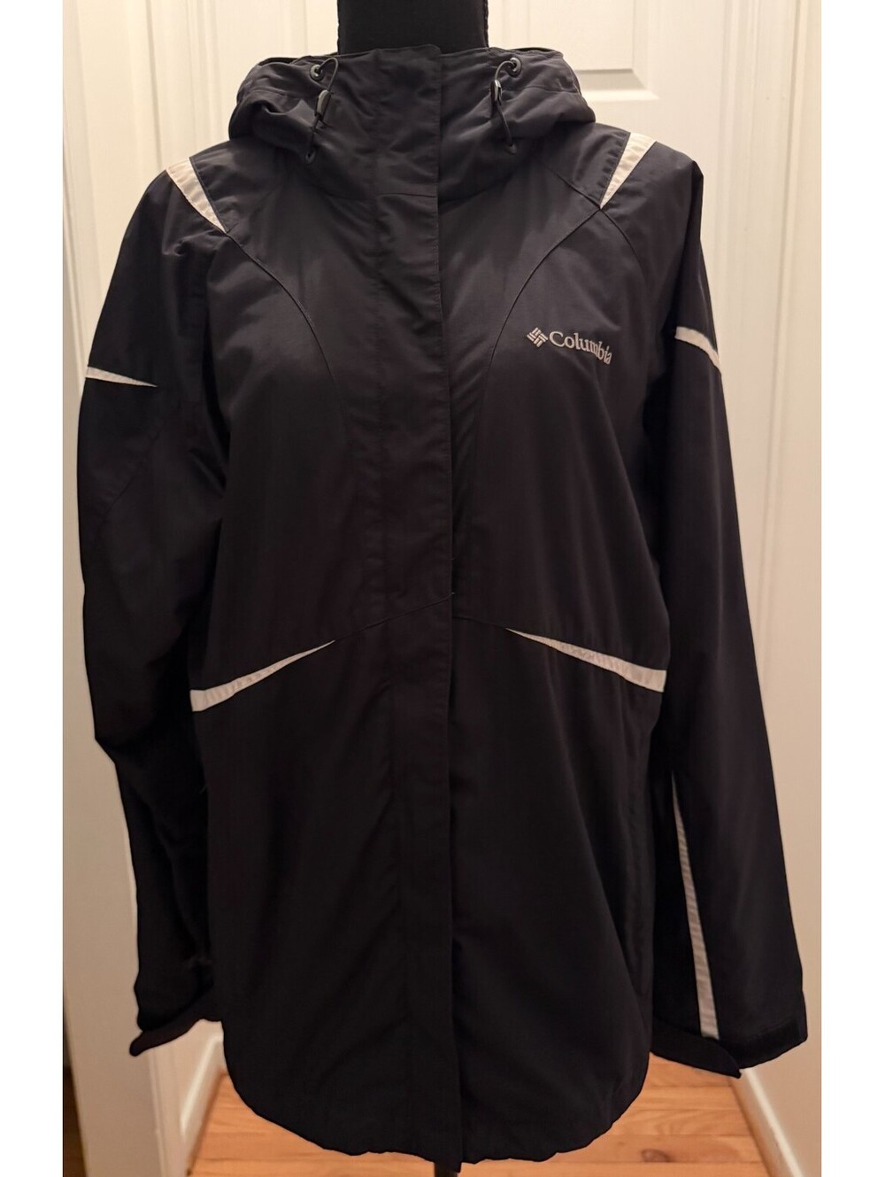 Columbia Womens Blazing Star Interchange Jacket Size M Black Hooded Rain Shell